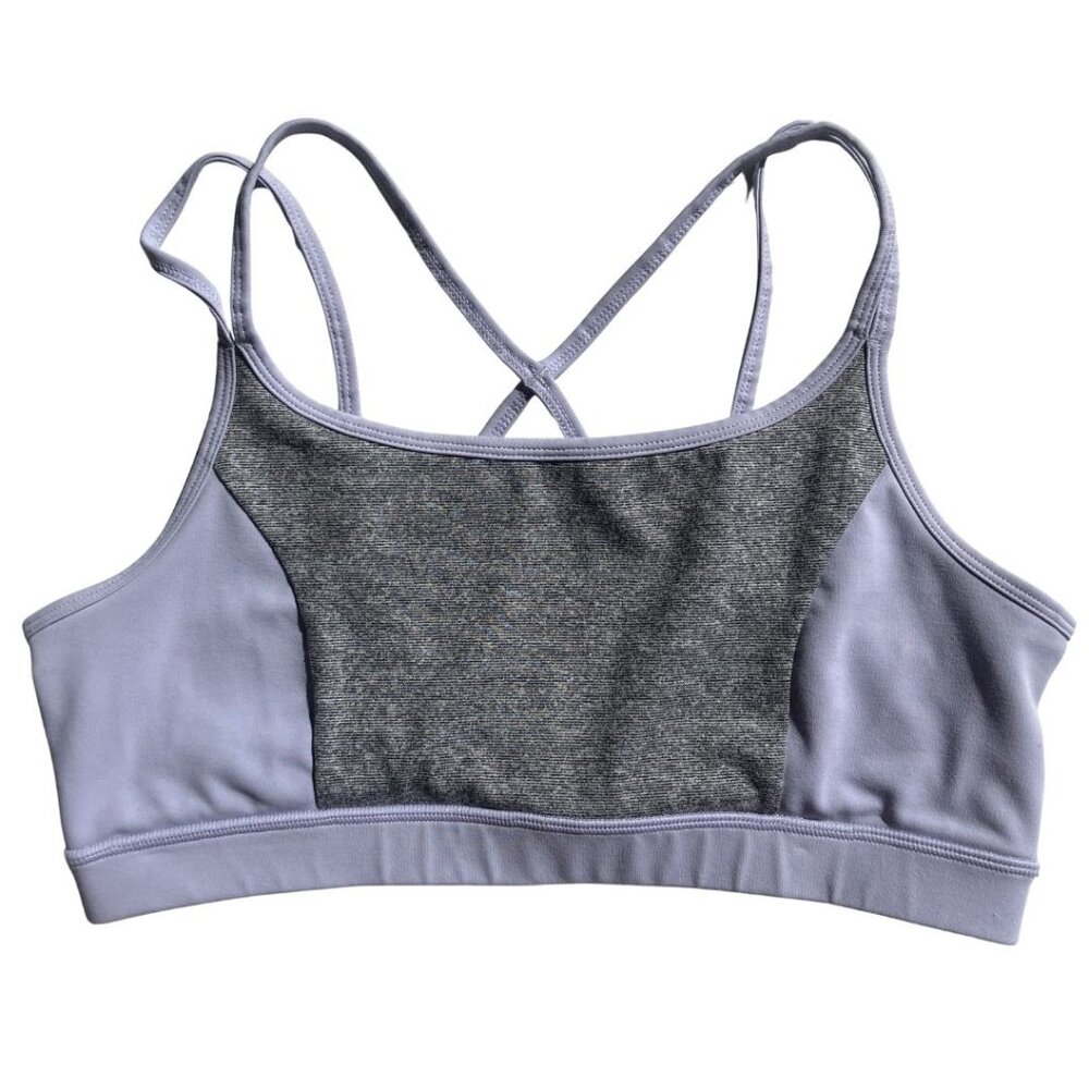Gaiam Sports Bra Light Purple & Gray Crossback Unpadded Size Large